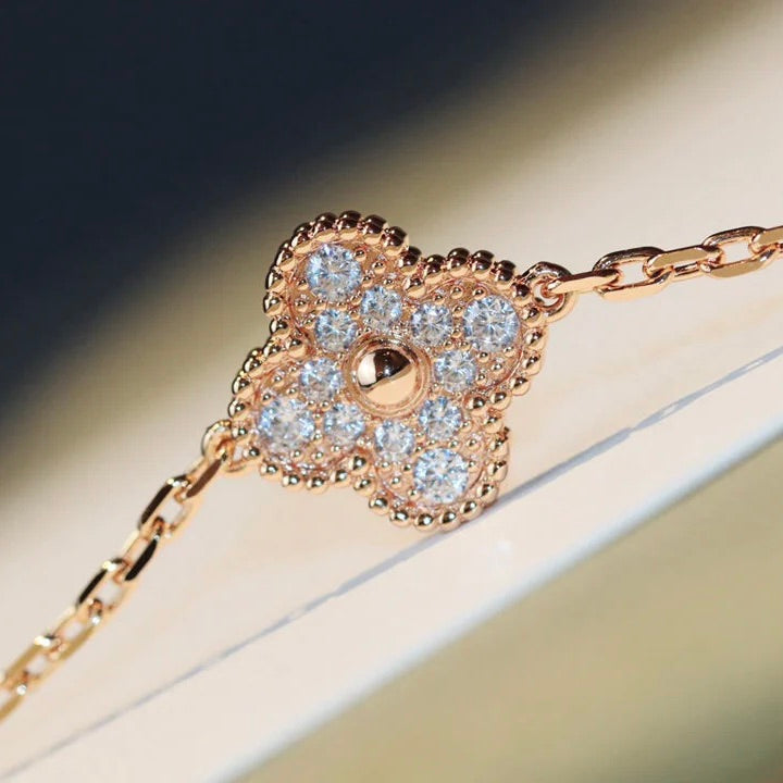 [Lumi Jewellery]CLOVER 20 MOTIFS DARK MOP DIAMOND  NECKLACE