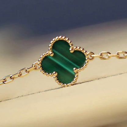 [Lumi Jewellery]CLOVER 20 MOTIFS MALACHITE DIAMOND NECKLACE