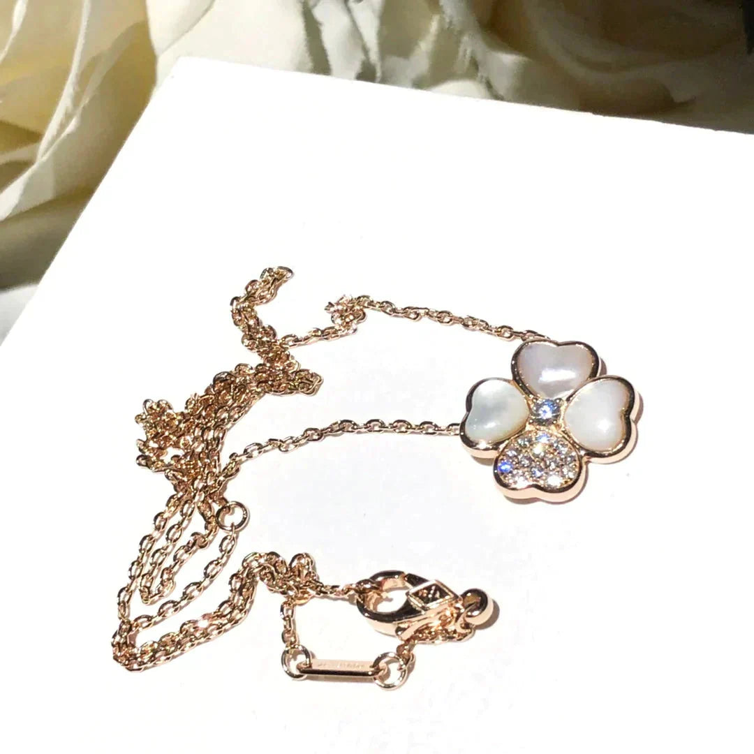 [Lumi Jewellery]CLOVER MOP DIAMOND ROSE GOLD NECKLACE