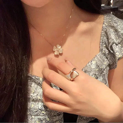 [Lumi Jewellery]CLOVER MOP DIAMOND ROSE GOLD NECKLACE