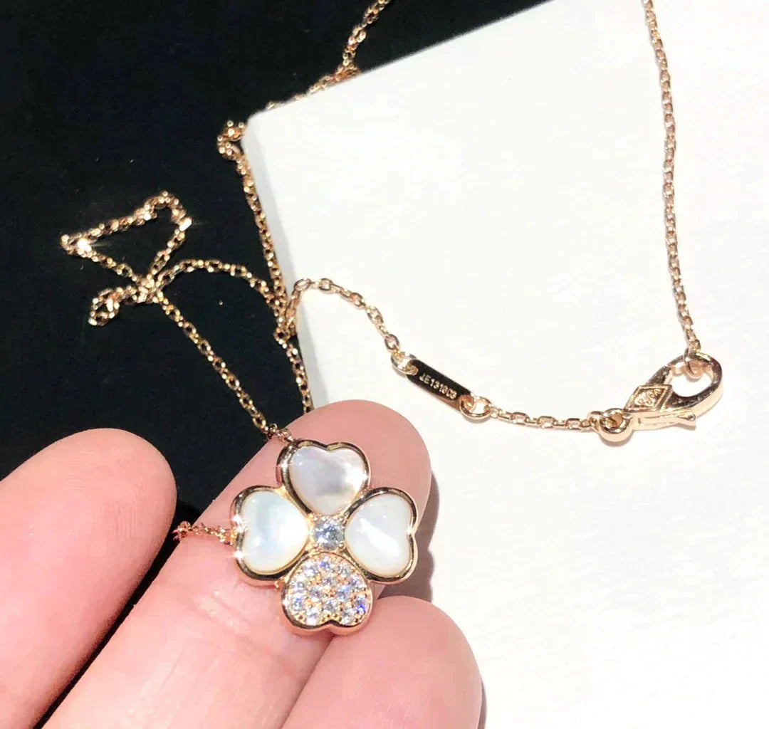 [Lumi Jewellery]CLOVER MOP DIAMOND ROSE GOLD NECKLACE