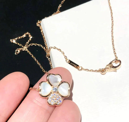 [Lumi Jewellery]CLOVER MOP DIAMOND ROSE GOLD NECKLACE