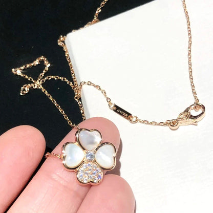 [Lumi Jewellery]CLOVER MOP DIAMOND ROSE GOLD NECKLACE