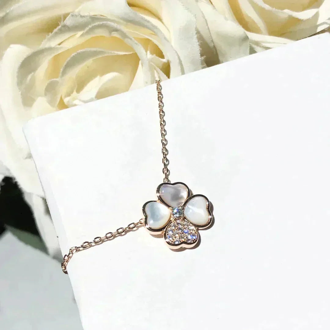 [Lumi Jewellery]CLOVER MOP DIAMOND ROSE GOLD NECKLACE