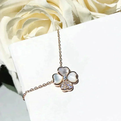 [Lumi Jewellery]CLOVER MOP DIAMOND ROSE GOLD NECKLACE