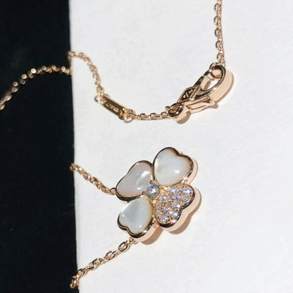 [Lumi Jewellery]CLOVER MOP DIAMOND ROSE GOLD NECKLACE