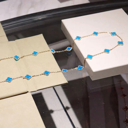 [Lumi Jewellery]CLOVER 20 MOTIFS BLUE AGATE GOLD