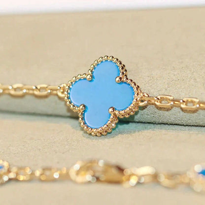 [Lumi Jewellery]CLOVER 20 MOTIFS BLUE AGATE GOLD
