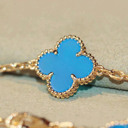 [Lumi Jewellery]CLOVER 20 MOTIFS BLUE AGATE GOLD