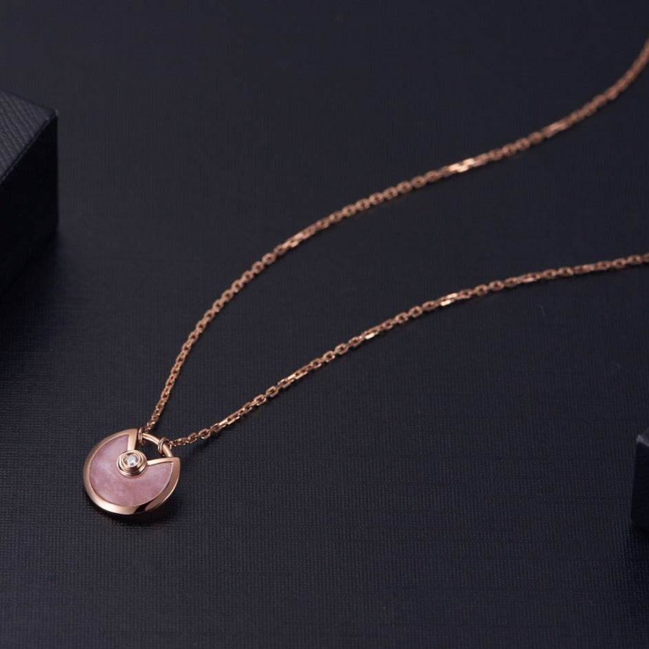 [Lumi Jewellery]AMULETTE ROSE GOLD PINK MOP NECKLACE