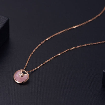[Lumi Jewellery]AMULETTE ROSE GOLD PINK MOP NECKLACE
