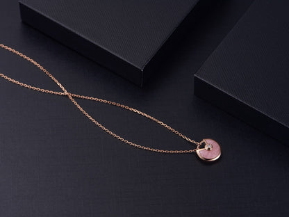 [Lumi Jewellery]AMULETTE ROSE GOLD PINK MOP NECKLACE