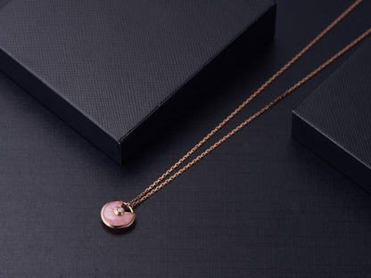 [Lumi Jewellery]AMULETTE ROSE GOLD PINK MOP NECKLACE