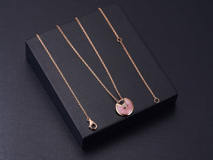 [Lumi Jewellery]AMULETTE ROSE GOLD PINK MOP NECKLACE