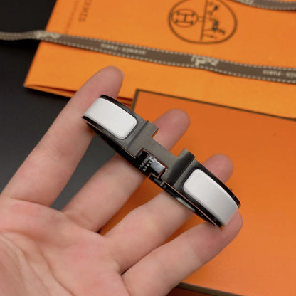 [Lumi Jewellery]H BRACELET 12MM BLACK WHITE CERAMIC