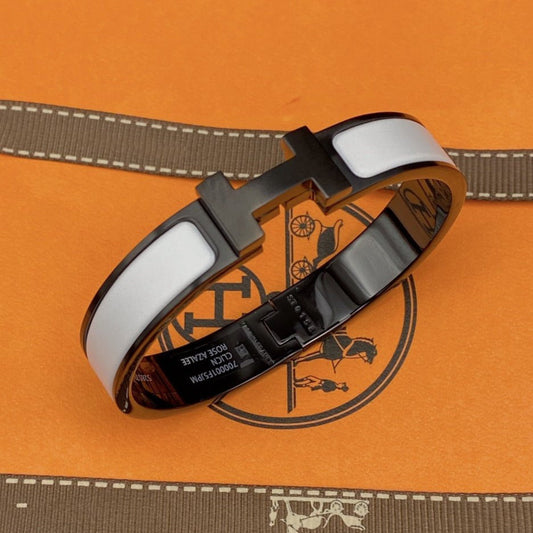 [Lumi Jewellery]H BRACELET 12MM BLACK WHITE CERAMIC