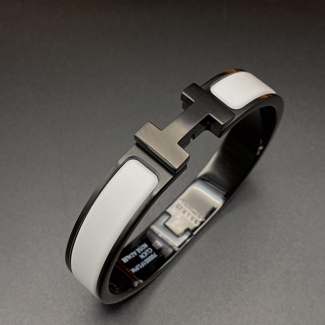 [Lumi Jewellery]H BRACELET 12MM BLACK WHITE CERAMIC