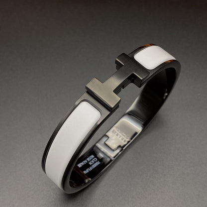[Lumi Jewellery]H BRACELET 12MM BLACK WHITE CERAMIC