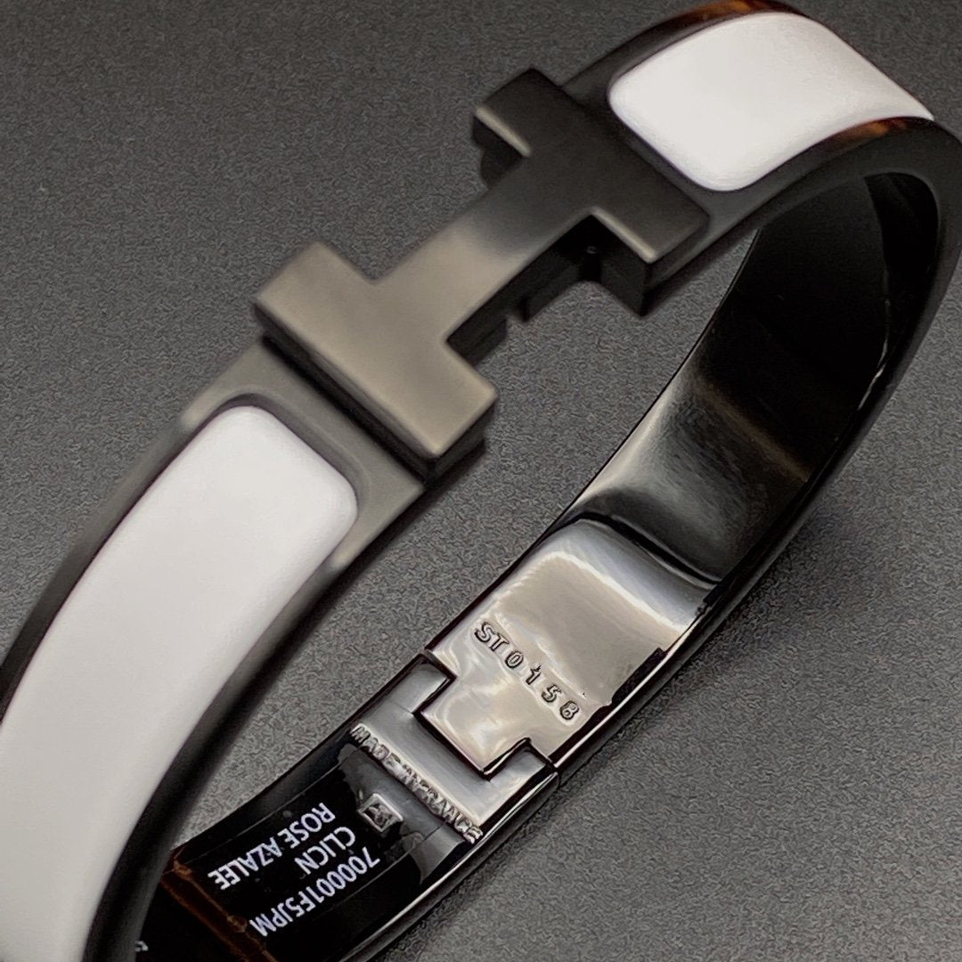 [Lumi Jewellery]H BRACELET 12MM BLACK WHITE CERAMIC