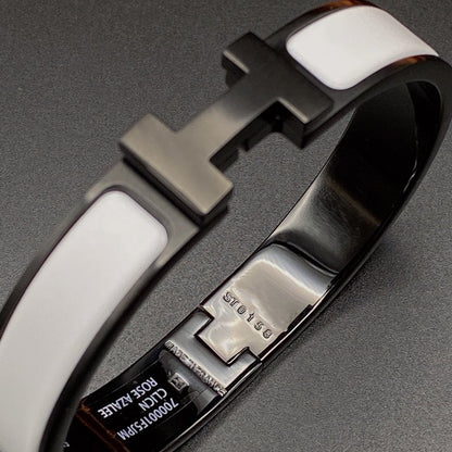 [Lumi Jewellery]H BRACELET 12MM BLACK WHITE CERAMIC