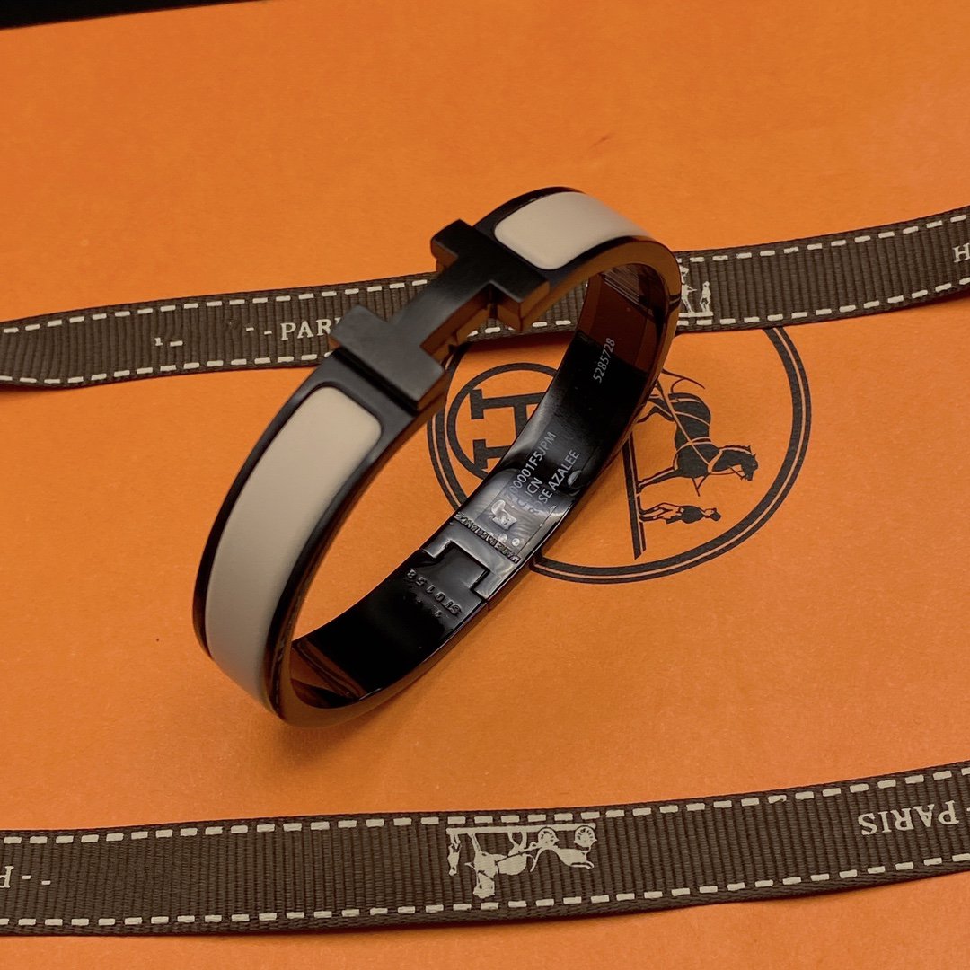 [Lumi Jewellery]H BRACELET 12MM BLACK BEIGE CERAMIC