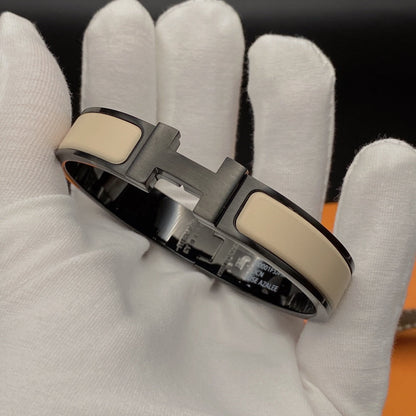 [Lumi Jewellery]H BRACELET 12MM BLACK BEIGE CERAMIC