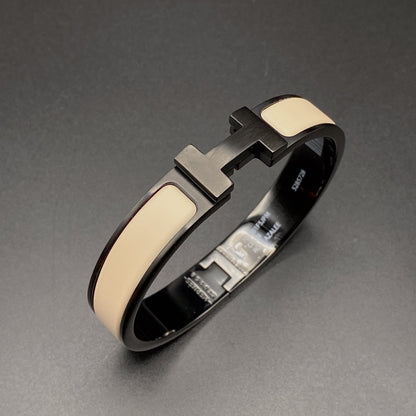 [Lumi Jewellery]H BRACELET 12MM BLACK BEIGE CERAMIC