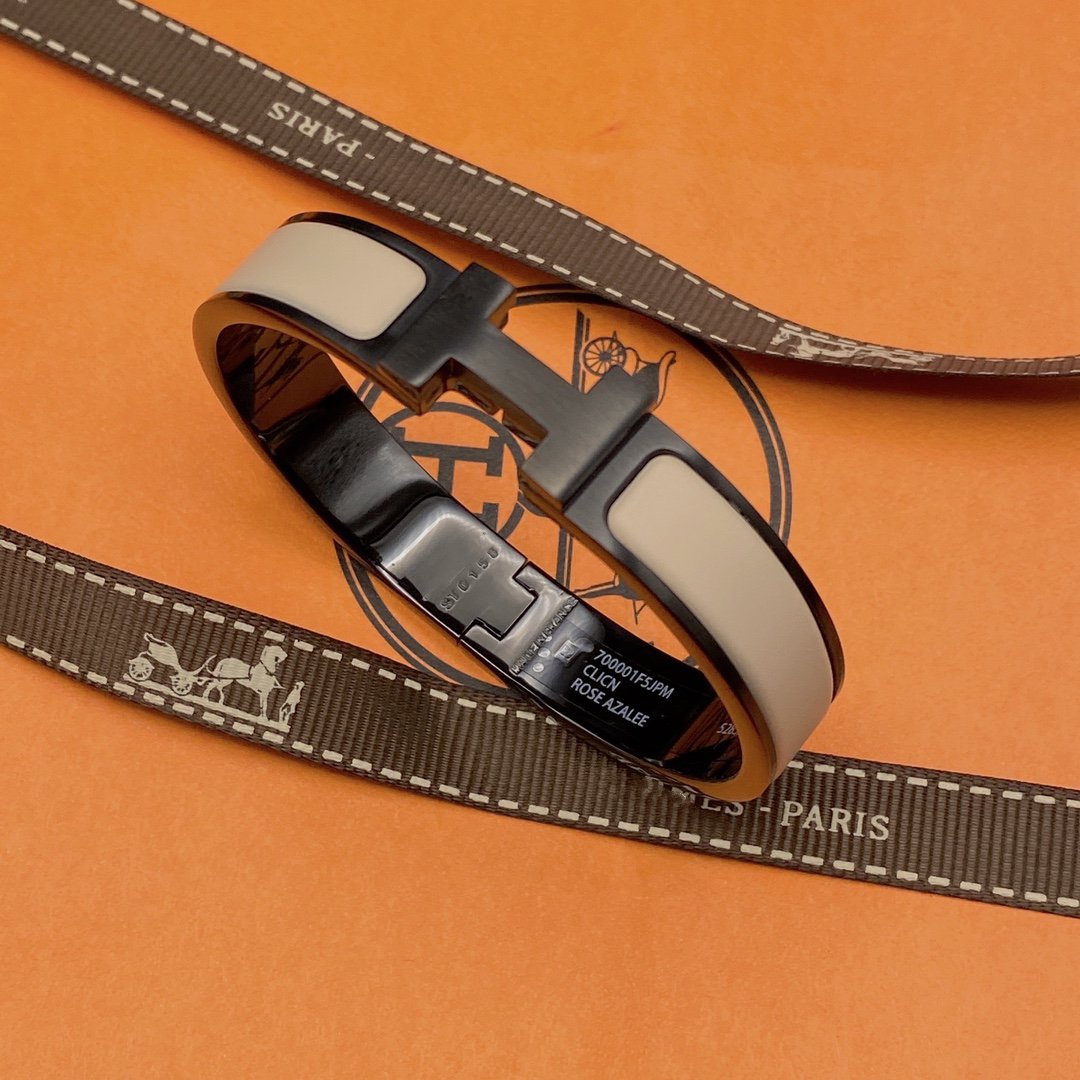 [Lumi Jewellery]H BRACELET 12MM BLACK BEIGE CERAMIC