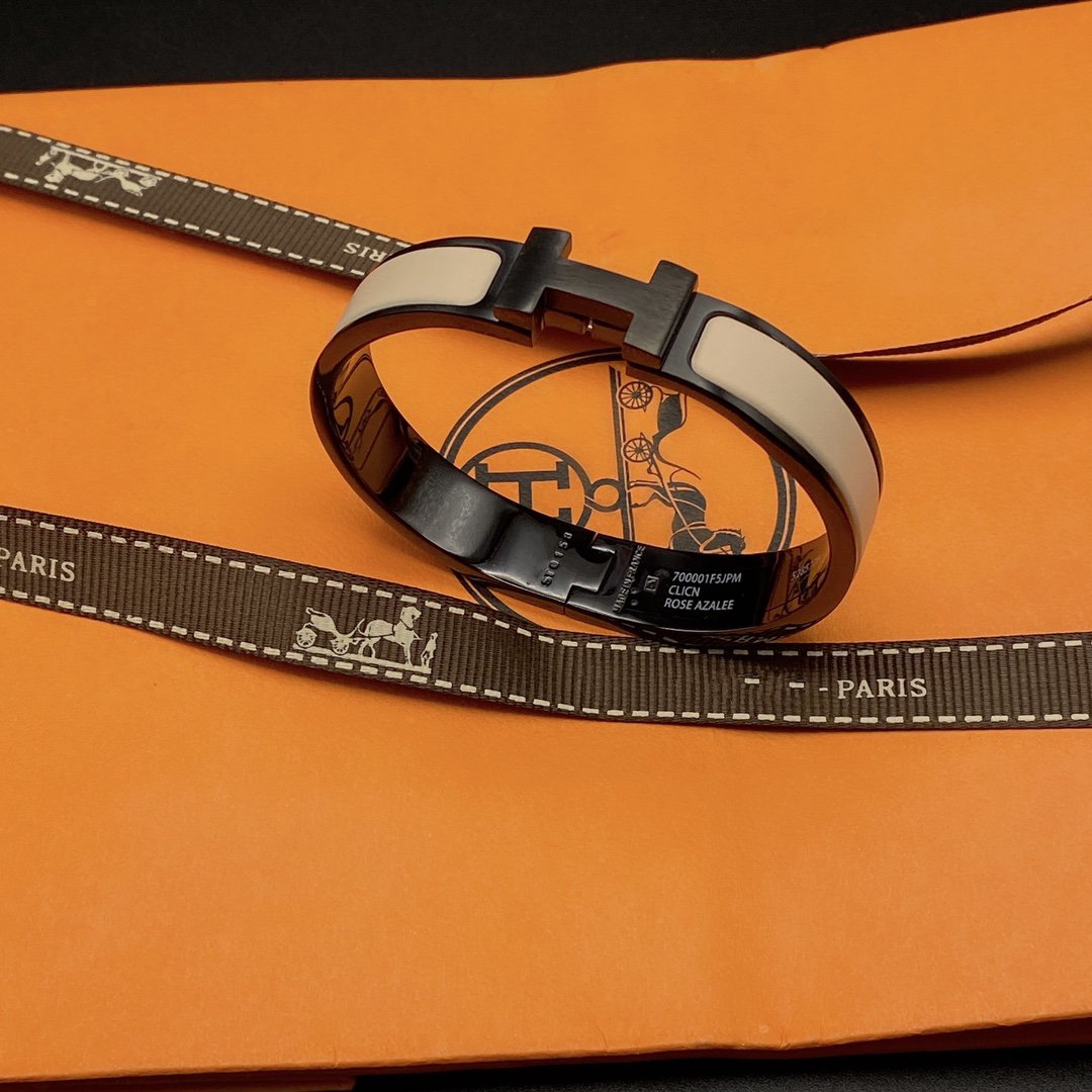 [Lumi Jewellery]H BRACELET 12MM BLACK BEIGE CERAMIC