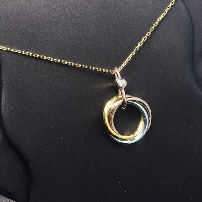 [Lumi Jewellery]TRINITY SILVER GOLD PINK GOLD NECKLACE