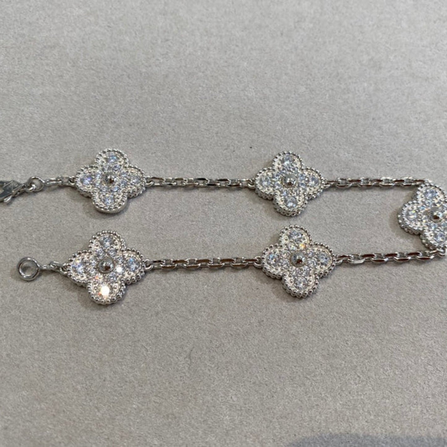 [Lumi Jewellery] CLOVER 5 MOTIF FULL DIAMOND BRACELET COLLECTION