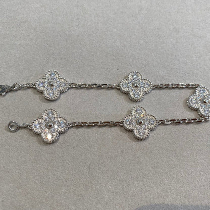 [Lumi Jewellery] CLOVER 5 MOTIF FULL DIAMOND BRACELET COLLECTION