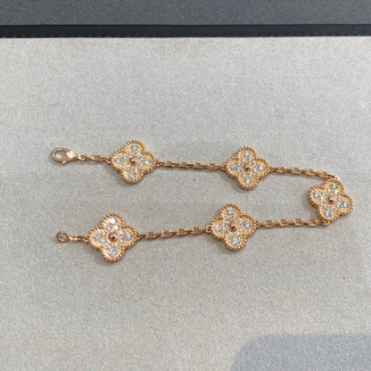 [Lumi Jewellery] CLOVER 5 MOTIF FULL DIAMOND BRACELET COLLECTION