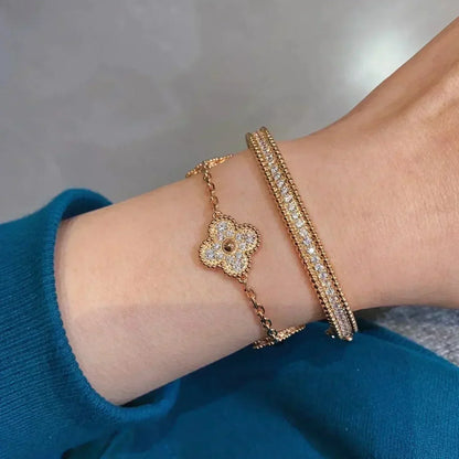 [Lumi Jewellery] CLOVER 5 MOTIF FULL DIAMOND BRACELET COLLECTION