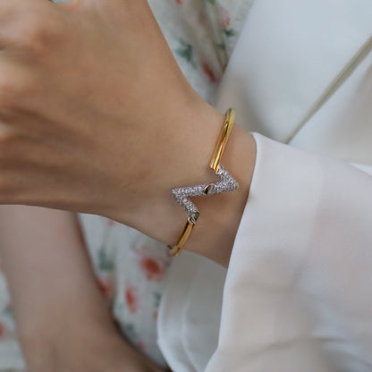 [Lumi Jewellery]VOLTE UPSITE DOWN GOLD DIAMOND BRACELET