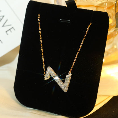 [Lumi Jewellery]VOLT SILVER DIAMOND PEDANT NECKLACE