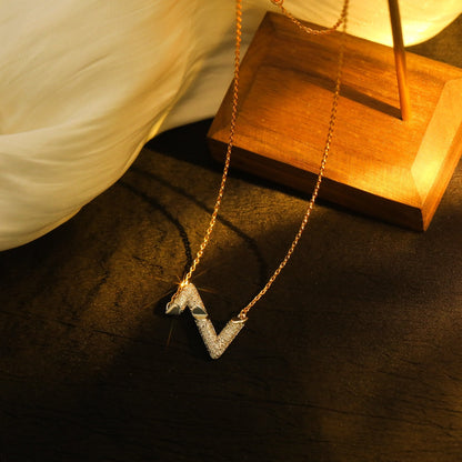 [Lumi Jewellery]VOLT SILVER DIAMOND PEDANT NECKLACE