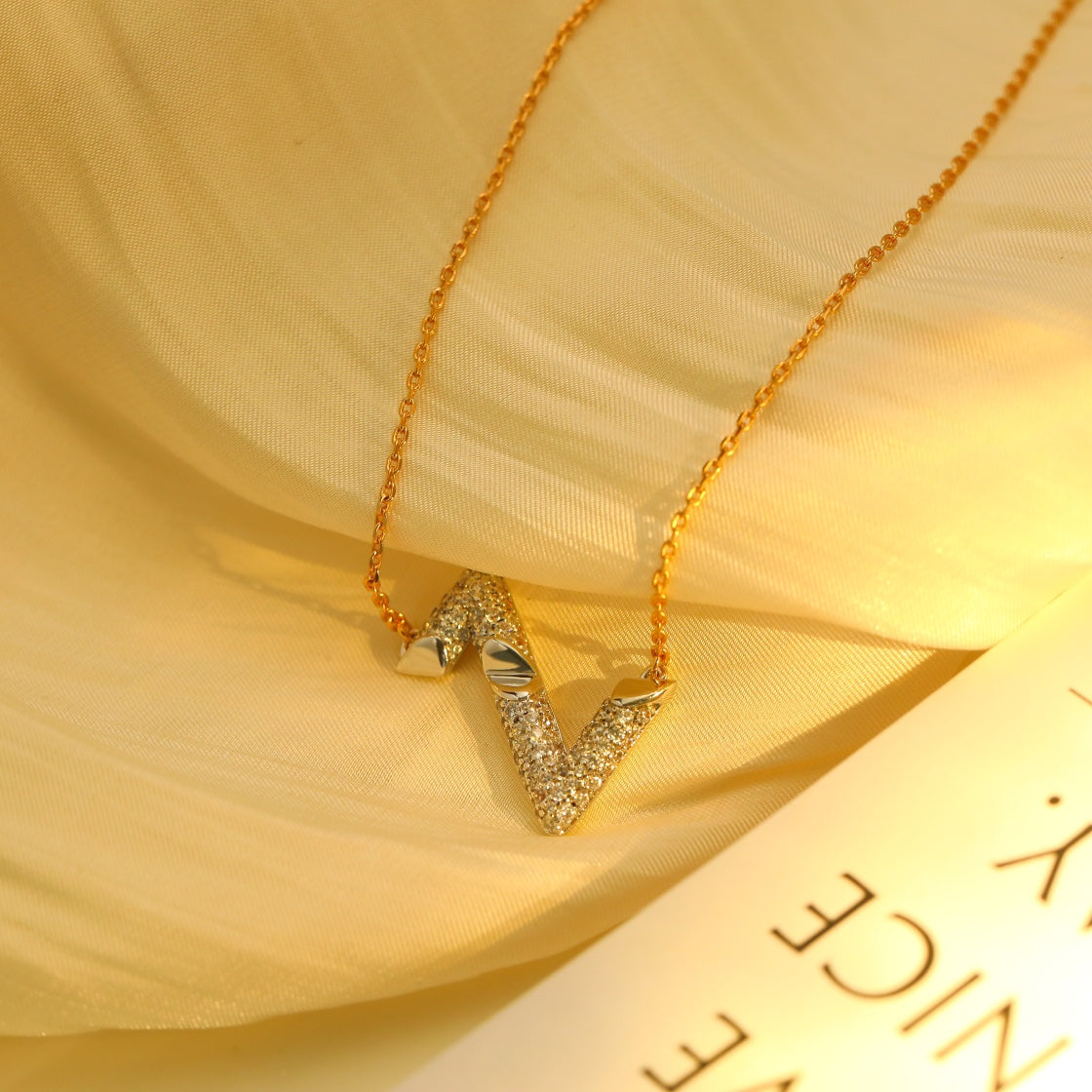 [Lumi Jewellery]VOLT SILVER DIAMOND PEDANT NECKLACE