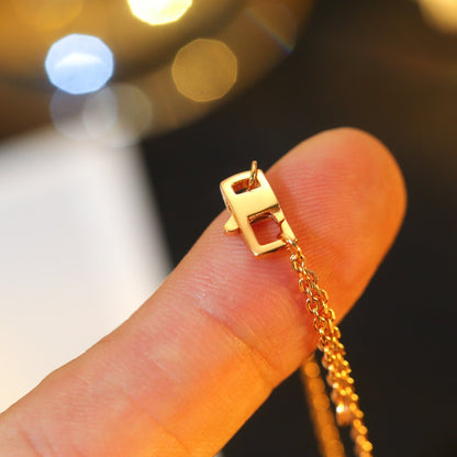 [Lumi Jewellery]STAR AND SUN DIAMOND PINK GOLD NECKLACE