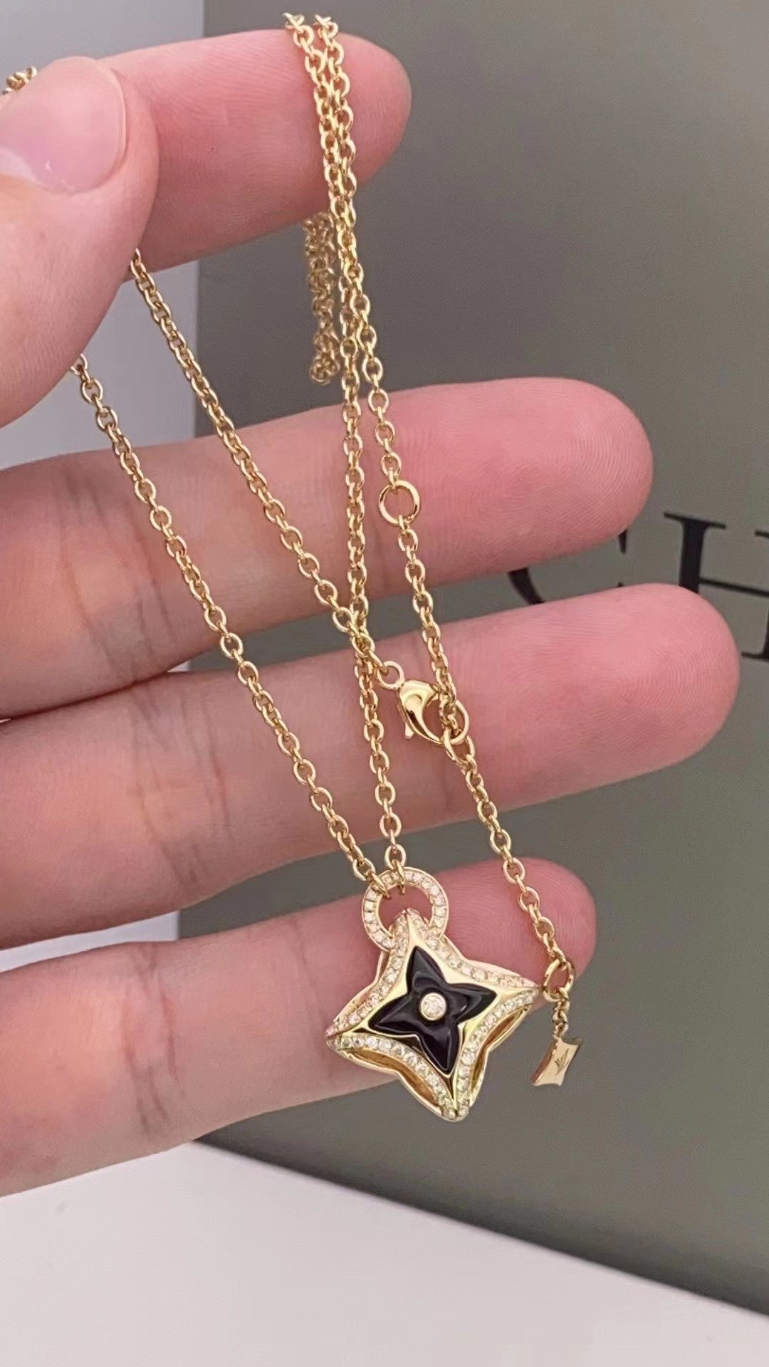 [Lumi Jewellery]STAR PEDANT PINK GOLD DIAMOND NECKLACE