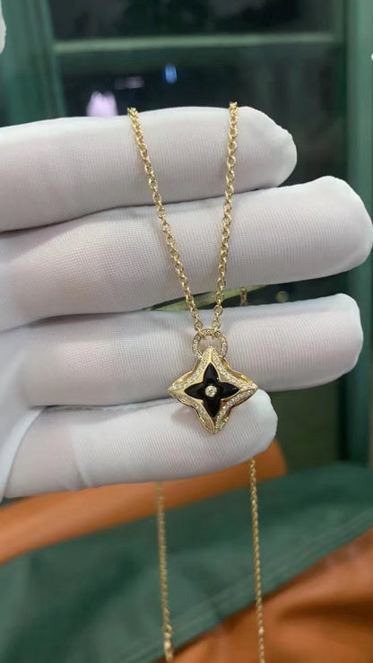 [Lumi Jewellery]STAR PEDANT PINK GOLD DIAMOND NECKLACE