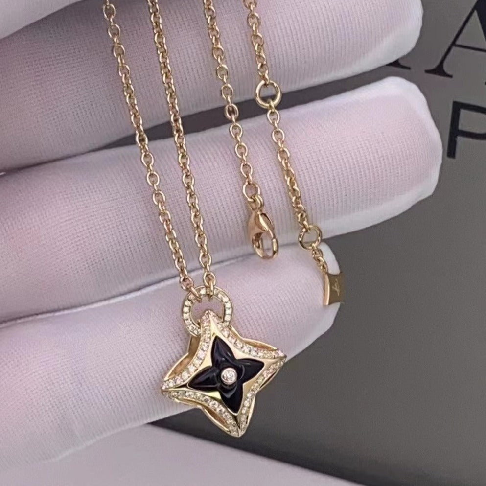 [Lumi Jewellery]STAR PEDANT PINK GOLD DIAMOND NECKLACE