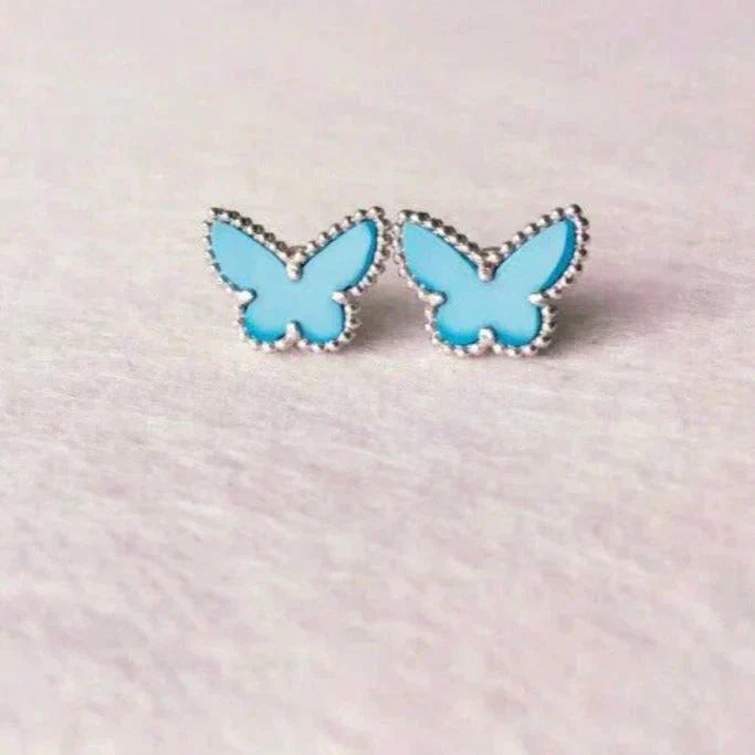 [Lumi Jewellery]BUTTERFLY TURQUOISE EARRINGS SILVER
