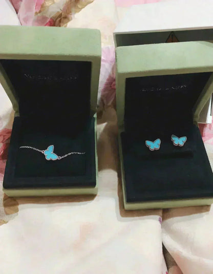 [Lumi Jewellery]BUTTERFLY TURQUOISE EARRINGS SILVER