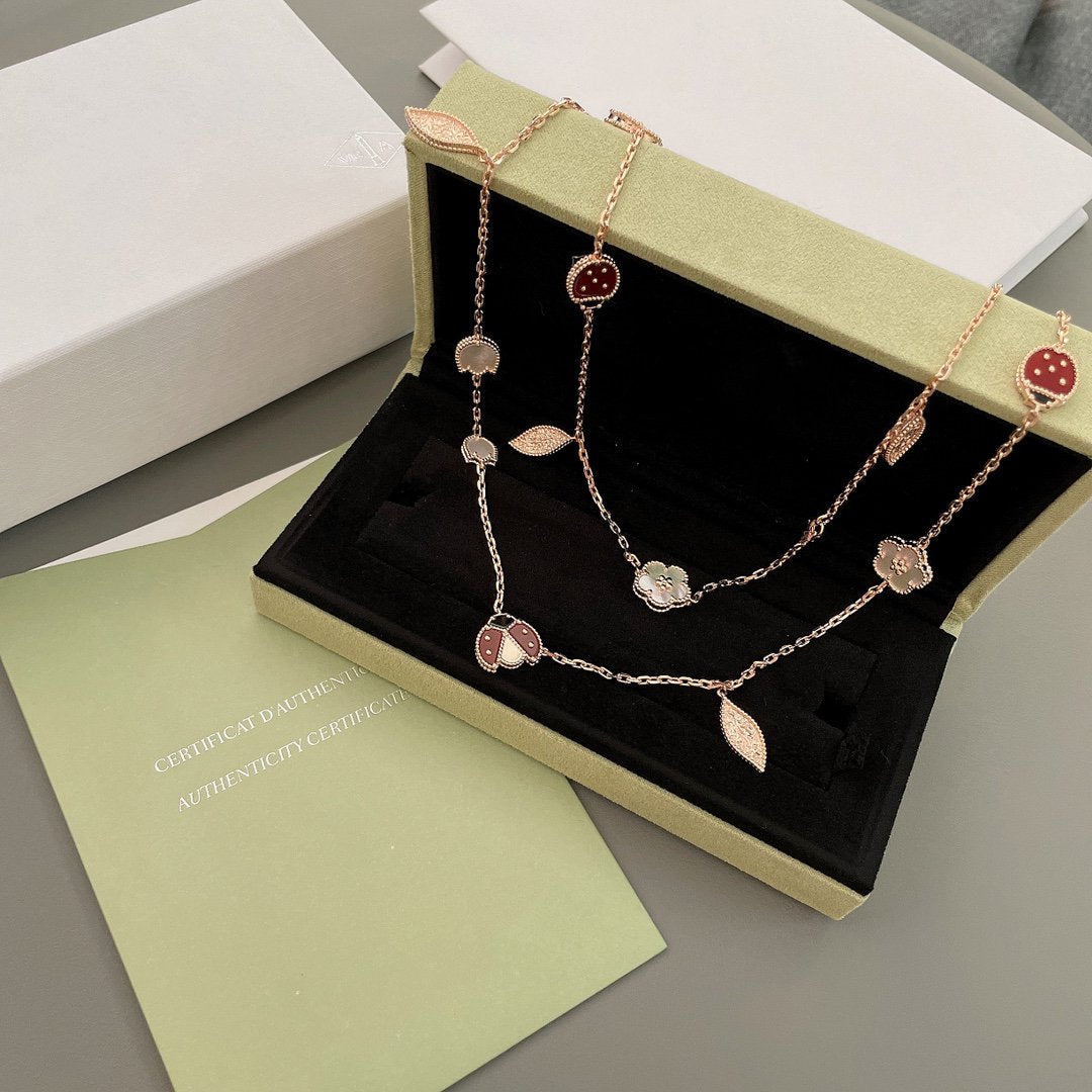[Lumi Jewellery]LUCKY SPRING 15 MOTIFS ROSE GOLD NECKLACE