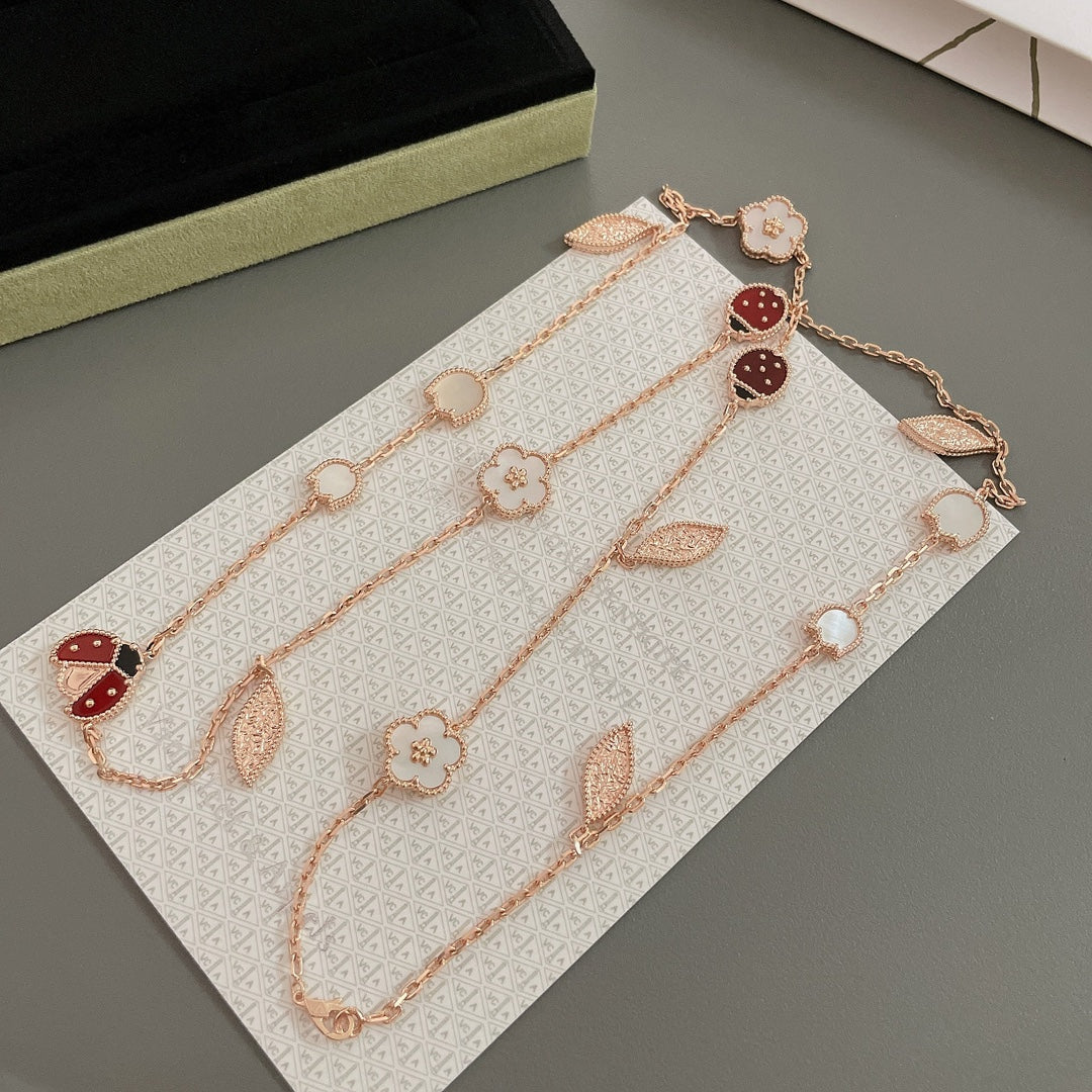 [Lumi Jewellery]LUCKY SPRING 15 MOTIFS ROSE GOLD NECKLACE
