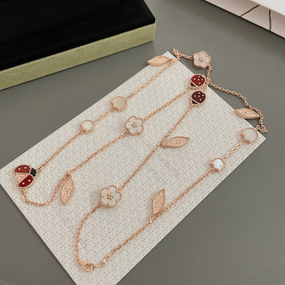 [Lumi Jewellery]LUCKY SPRING 15 MOTIFS ROSE GOLD NECKLACE