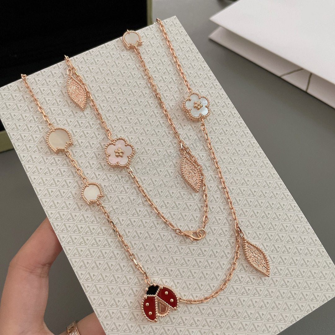 [Lumi Jewellery]LUCKY SPRING 15 MOTIFS ROSE GOLD NECKLACE