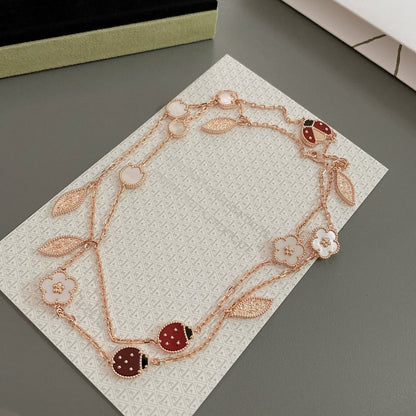 [Lumi Jewellery]LUCKY SPRING 15 MOTIFS ROSE GOLD NECKLACE
