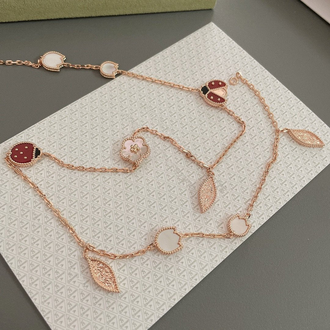 [Lumi Jewellery]LUCKY SPRING 15 MOTIFS ROSE GOLD NECKLACE